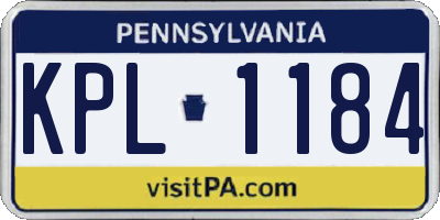 PA license plate KPL1184