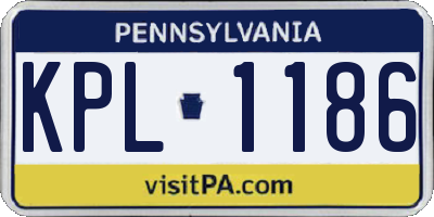 PA license plate KPL1186