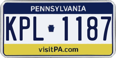 PA license plate KPL1187
