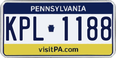 PA license plate KPL1188
