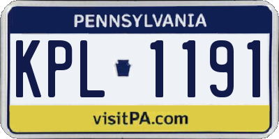 PA license plate KPL1191