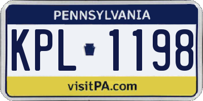 PA license plate KPL1198