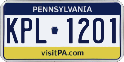 PA license plate KPL1201