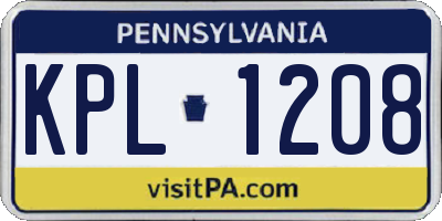 PA license plate KPL1208