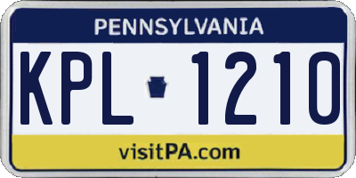 PA license plate KPL1210