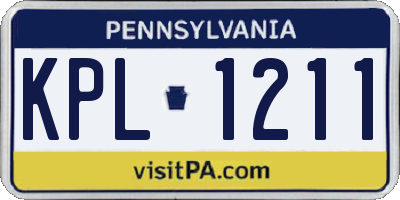 PA license plate KPL1211