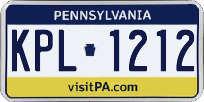PA license plate KPL1212