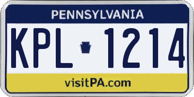 PA license plate KPL1214