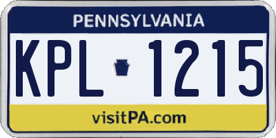PA license plate KPL1215