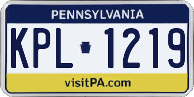 PA license plate KPL1219