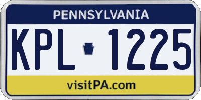 PA license plate KPL1225