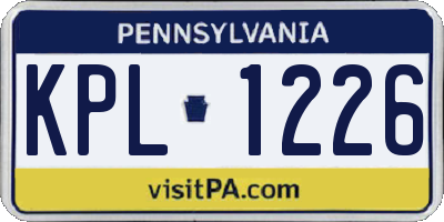 PA license plate KPL1226