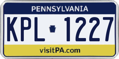 PA license plate KPL1227