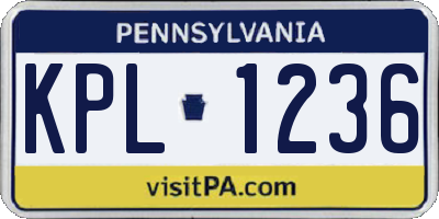 PA license plate KPL1236