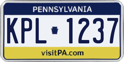 PA license plate KPL1237