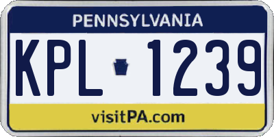 PA license plate KPL1239