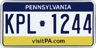 PA license plate KPL1244
