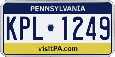PA license plate KPL1249