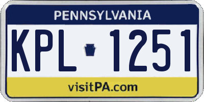 PA license plate KPL1251