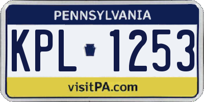 PA license plate KPL1253