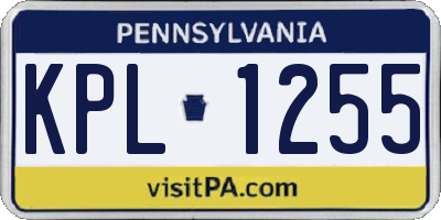 PA license plate KPL1255