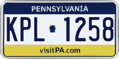 PA license plate KPL1258