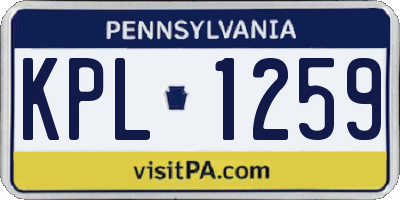PA license plate KPL1259