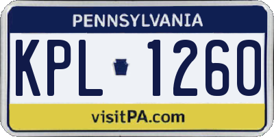 PA license plate KPL1260
