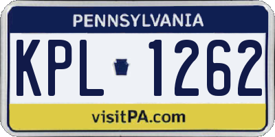 PA license plate KPL1262