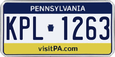 PA license plate KPL1263