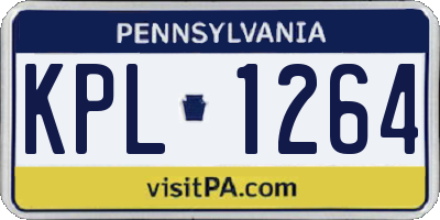 PA license plate KPL1264