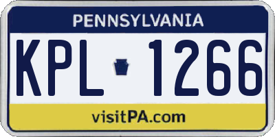 PA license plate KPL1266