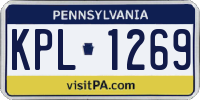 PA license plate KPL1269
