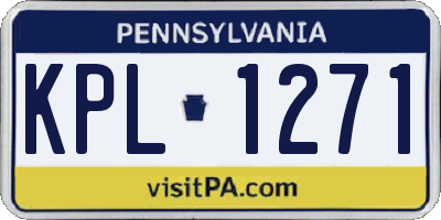 PA license plate KPL1271