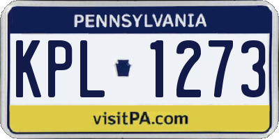 PA license plate KPL1273