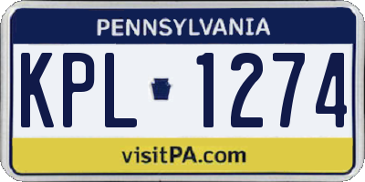 PA license plate KPL1274