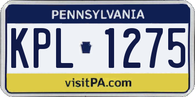 PA license plate KPL1275