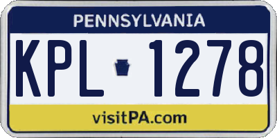 PA license plate KPL1278