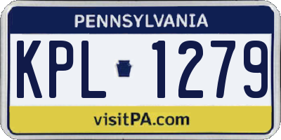 PA license plate KPL1279