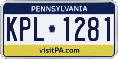 PA license plate KPL1281