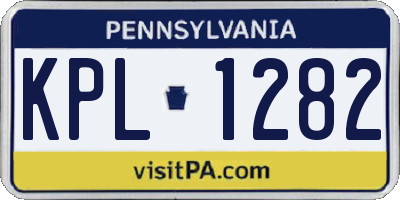 PA license plate KPL1282