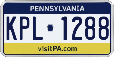 PA license plate KPL1288