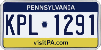 PA license plate KPL1291