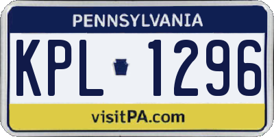 PA license plate KPL1296