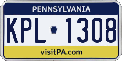 PA license plate KPL1308