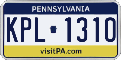 PA license plate KPL1310