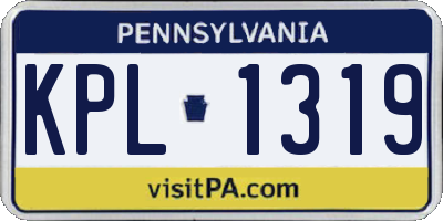 PA license plate KPL1319