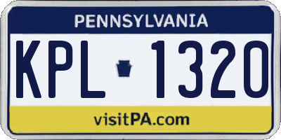 PA license plate KPL1320