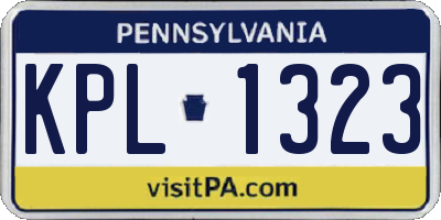 PA license plate KPL1323