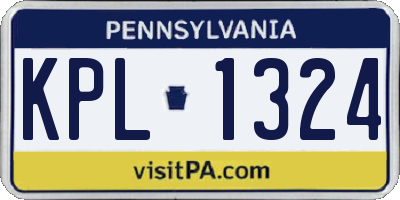 PA license plate KPL1324